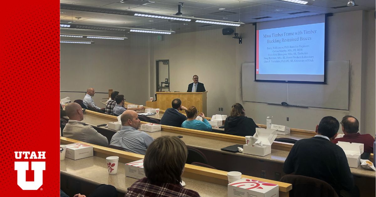 Dr. Pantelides Shares Seismic Innovations in Mass Timber to Utah’s Leading Structural Engineers